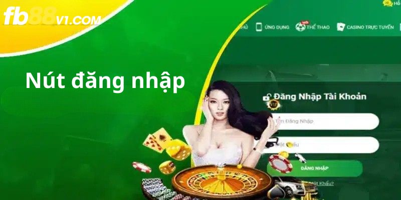 Nút “Đăng nhập” FB88 nằm ở góc phải màn hình chính